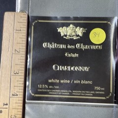 Vintage Chateau Des Charmes Chardonnay White Wine Niagara UNUSED Paper Label Q34