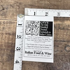 Journal Of Italian Food Wine Vintage Print Ad NYC Culinary Advert