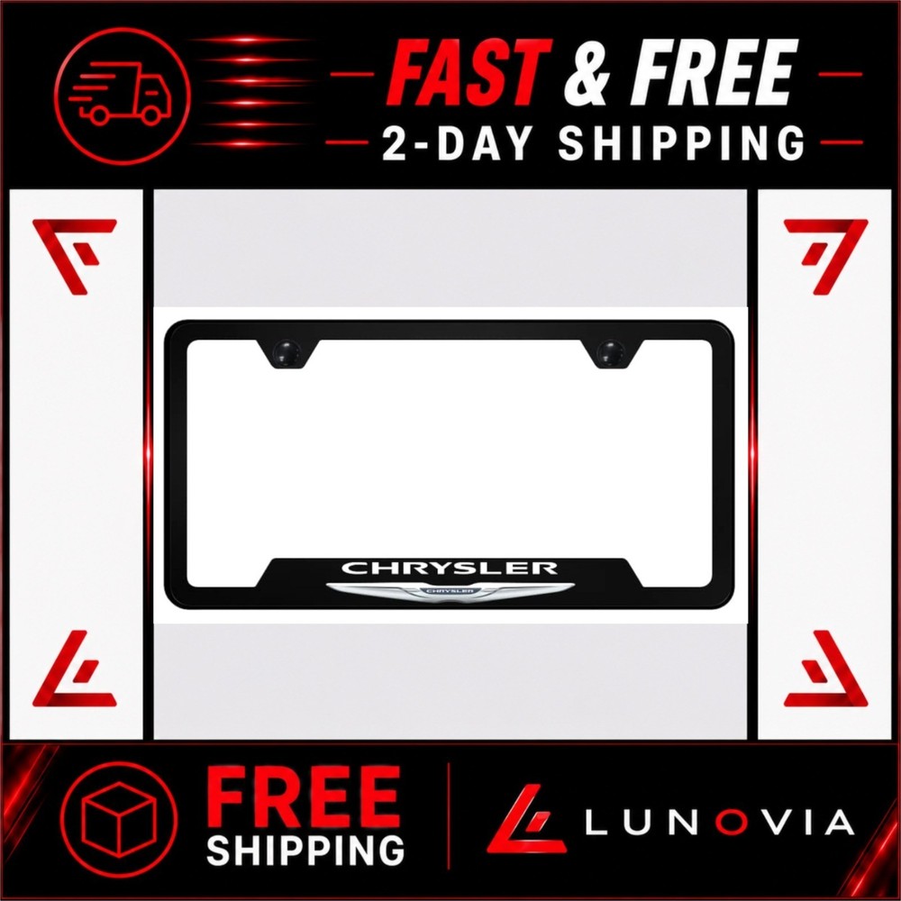 AU-TOMOTIVE GOLD Black UV Print License Plate Frame for Chrysler