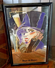 VTG Great Western Winery Blanc de Blancs Champagne Mirror Sign 19 x 13 Bar Decor