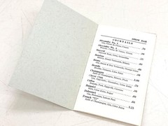 VTG mid century SHOW BAR wine list BOSTON MA huntington avenue