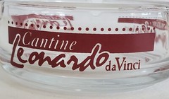 Vtg CANTINE LEONARDO DA VINCI ITALY WINERY GLASS PROMOTIONAL ASHTRAY 4&Prime;