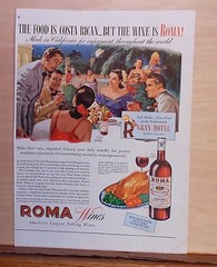 1944 magazine ad for Roma Wines – Costa Rican Food at Gran Hotel & Roma Wines