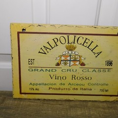 Valpolicella Vino Rosso Red Wine 1896 Italy 12&Prime; x 8&Prime; Slate Sign Bar Advertising