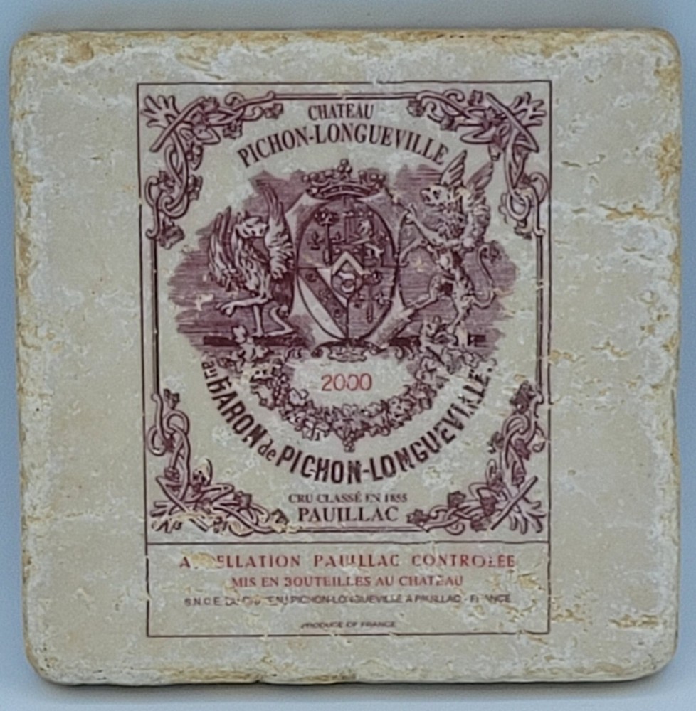 Chateau Pichon-Longueville 2000 Wine Label Coaster