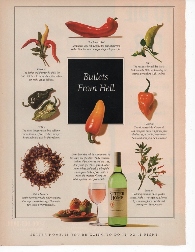Sutter Home Wine Full Page Printed Ad March 1993 Glamour Magazine