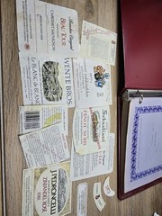 The Connoisseur Vtg. Wine Label Collector Album w/ Pages & Assortment Of Labels