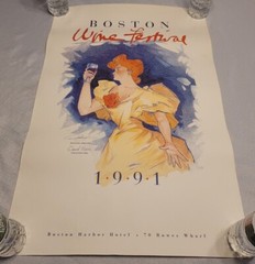 Boston Wine Festival 1990 1991 & 1992 Art Print Posters Boston Harbor Hotel