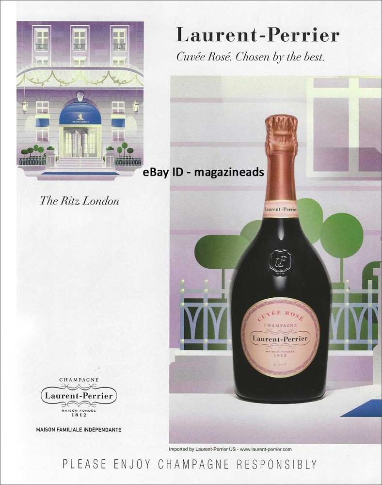 LAURENT-PERRIER Champagne 1-Page PRINT AD 2023 Cuvée Rosé THE RITZ London