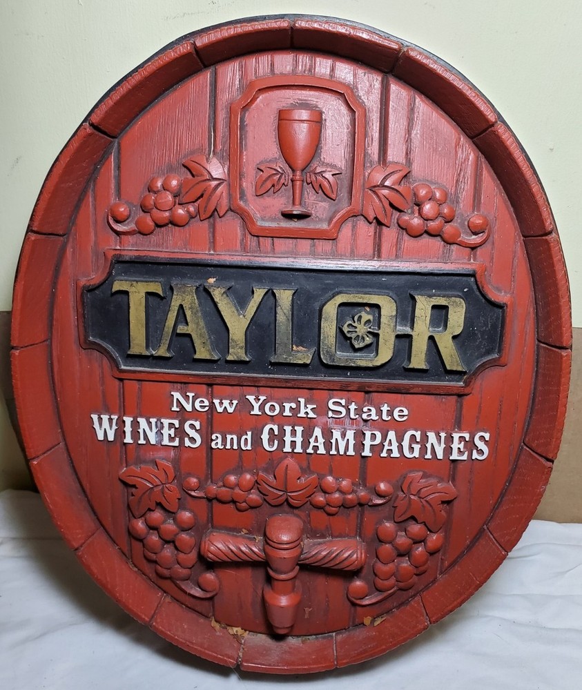Vintage TAYLOR New York State Wines and Champagnes 3D Tavern Sign