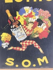 Florio SOM Reproduction Art Print by Marcello Dudovich Gold Framed Marsala Wine