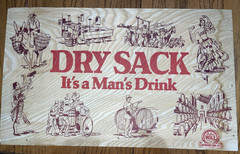 Dry Sack Sherry Wooden Sign Bar Decor Wine Crate Lid Spain Man Cave Vintage
