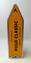 RARE Veuve Clicquot Champagne POLO CLASSIC Arrow Sign Yellow Metal Tin Box