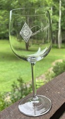 Niebaum Coppola Estate Vineyards & Winery White On Clear Wine Glass 7 3/4” Tall