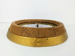 Vintage Ernest & Julio Gallo Wine Cellars Wine Barrel Oval Mirror Clock