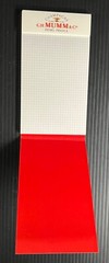 G.H. Mumm Cordon Rouge Champagne Notepad Nava Milano Designed – New / Rare