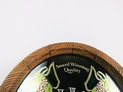 Vintage Ernest & Julio Gallo Wine Cellars Wine Barrel Oval Mirror Clock
