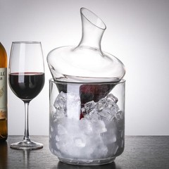 1000ml with Ice Bucket Decanter Lead-Free Crystal Glass Whiskey Vodka Brandy