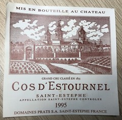 FRANCE COS D ESTOURNEL Saint Estephe 1995 – Original Wine Labels