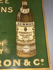 1920s Aubron Three Crowns French Brandy Advertising Poster – France