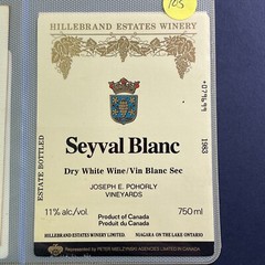 Vintage 1983 Hillebrand Estates Seyval Blanc Wine UNUSED Paper Label Q105