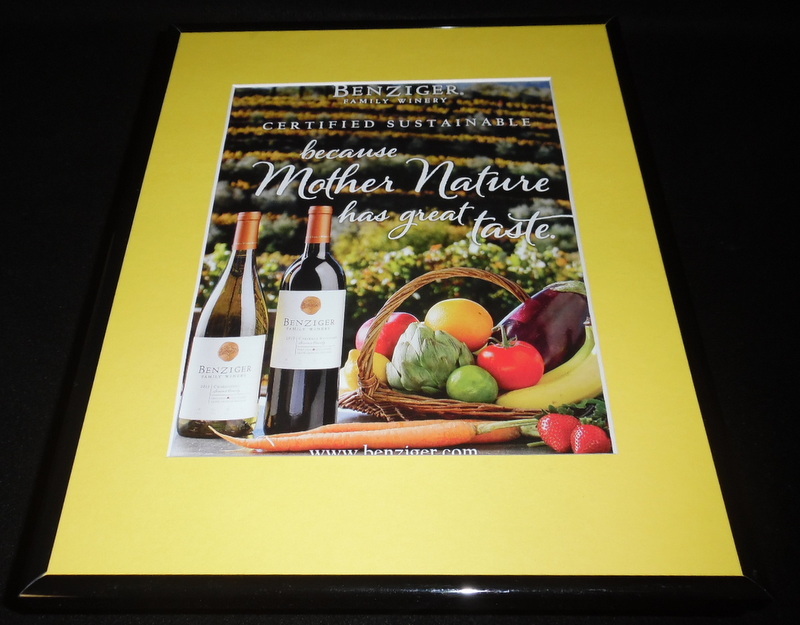 Benziger Winery 2016 Chardonnay 11×14 Framed ORIGINAL Advertisement