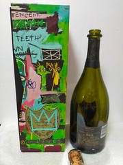 (empty) Dom Perignon 2015 Jean Michael basquiat Edition Limited Bottle Blue Rare