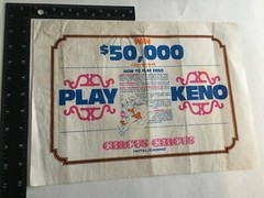 Vintage Paper Placemat Circus Circus Las Vegas Play Keno 14X10&Prime; Collectible