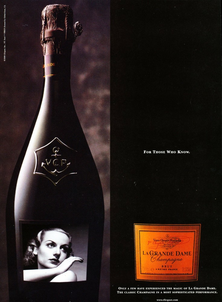 VEUVE CLIEQUOT CHAMPAGNE AD #6 RARE 2000 OUT OF PRINT LA GRANDE DAME