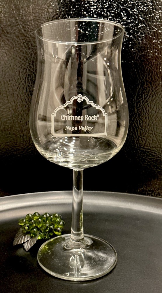 CHIMNEY ROCK Winery Crystal Tulip Wine Glass NAPA VALLEY ~ PRISTINE!