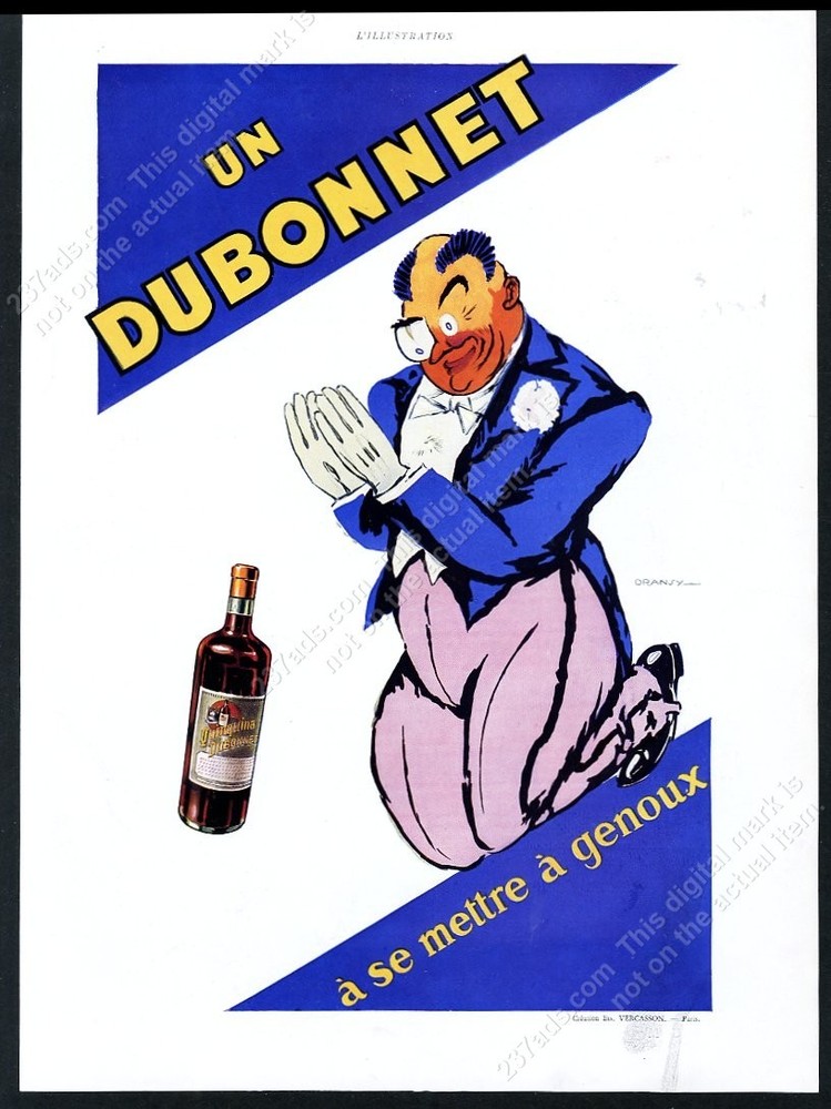 1933 Dubonnet Jules Isnard Dransy art French vintage print ad