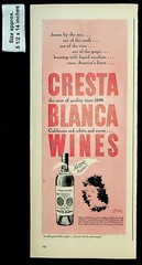 1943 Cresta Blanca Wines Red White Sweet Bottle Ripe Vintage Print Ad 39210