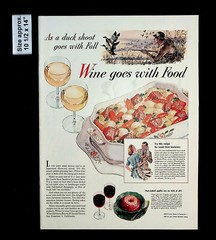 1944 Wine Advisory Board Duck Shoot Food Lamb Stew Recipe Vintage Print Ad 35615