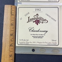 Vintage 1982 Inniskillin Winery Chardonnay Wine UNUSED Paper Label Niagara Q87