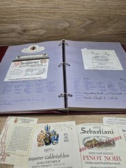 The Connoisseur Vtg. Wine Label Collector Album w/ Pages & Assortment Of Labels