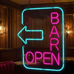 Bar Open Neon Sign – Retro Pink LED Tavern Sign for Pub, Cafe & Home Bar, Dim…