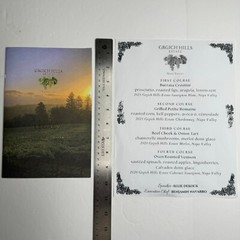 Grgich Hills Winery Brochure and Wine Pairing 4 Course Dinner Menu Napa Valley