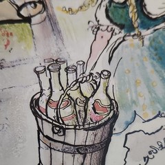 Clos Du Val Wine Co Poster « Switzerland Bottling Time » 1983 Ronald Searle Napa