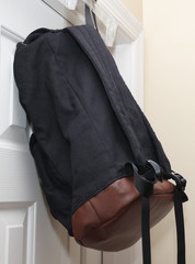 Mumm Napa Winery Backpack Black Canvas Synthetic Leather Bottom Trim Wine