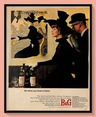1963 B&G French Wines Vintage PRINT AD Paris Nostalgia Alcohol Art