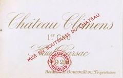 Wine label Etiquette vin CLIMENS 1928 ORIGINAL LABEL Etiquette vin