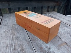Vintage Carlos I Brandy Pedro Domecq Wood Box Bottle Holder Keepsake BOX ONLY