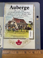 Vintage 1982 Brights Winery Auberge Dry White Wine UNUSED Paper Label Q163