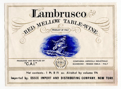 Vintage – Italian Lambrusco Red Mellow Table Wine Label – XL1i