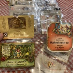 Lot of over 60 Vintage 1960-70 German French Wine Bottle Labels in Plastic