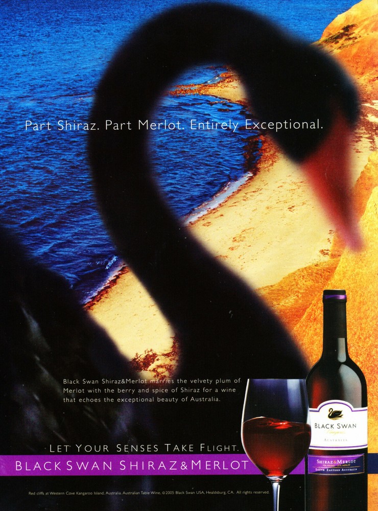 BLACK SWAN WINE AD #4 RARE 2005 OUT OF PRINT