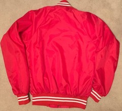 RARE VINTAGE 1980&rsquo;S BARTLES & JAYMES PROMOTIONAL RED WHITE VARSITY JACKET SMALL
