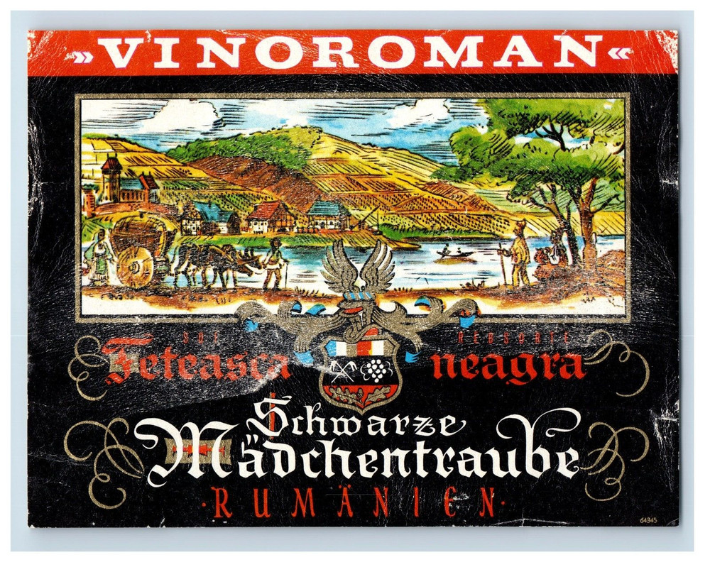 1960&rsquo;s-80&rsquo;s Vinoroman Schwarze MadthentraubeGerman Wine Label S73E