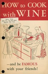 c1950 Wine Advisory Board How To Cook W/ Wine Famous Pairing Meal Red White Cali