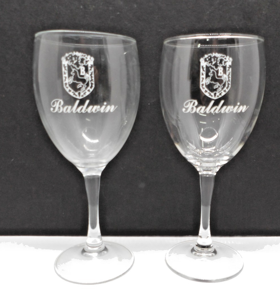 2 Baldwin Winery Pine Bush NY Wine Glasses